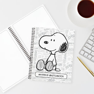 Carnet PEANUTS Snoopy on Black White Comics Dessin