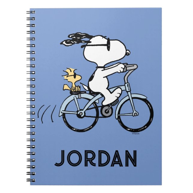 Carnet Peanuts | Snoopy & Woodstock Bicyclette (Devant)