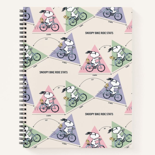 Carnet Peanuts | Statistiques de randonnée à vélo de Snoo (Devant)