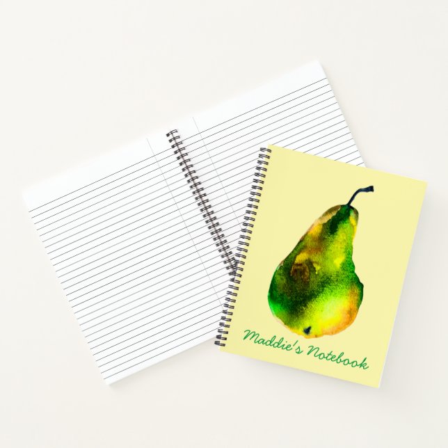Carnet Pear aquarelle fruit vert (Intérieur)