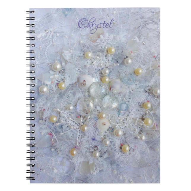 Carnet Pearl blanche et Shell (Devant)