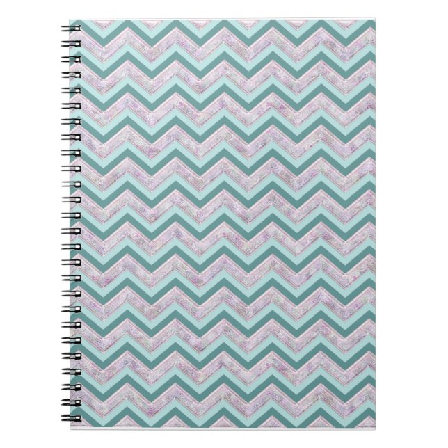 Carnet Pearl Floral Turquoise ZigZag Motif (Devant)