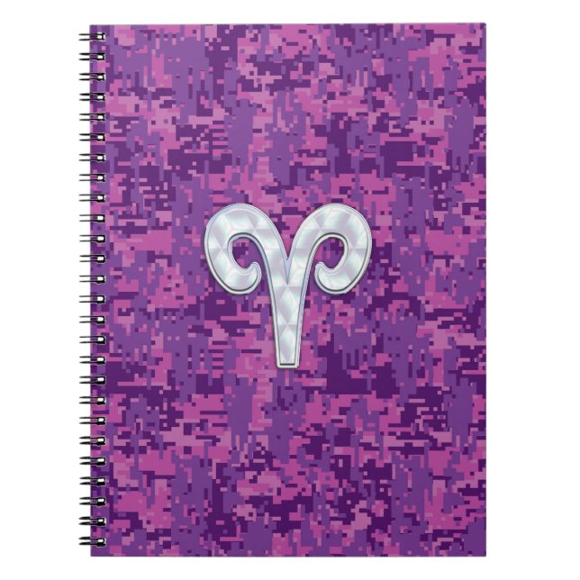 Carnet Pearl Like Aries Zodiac Sign on Camo numérique (Devant)