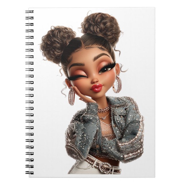 Carnet  Pearl Pout Glam Girl Spiral Photo Notebook (Devant)