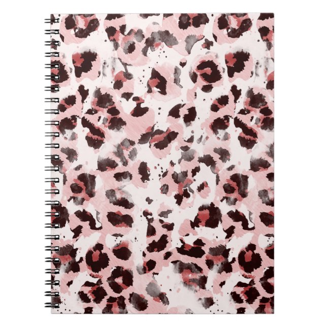 Carnet Peau Animal Léopard : Élégance Teinture Tie. (Devant)