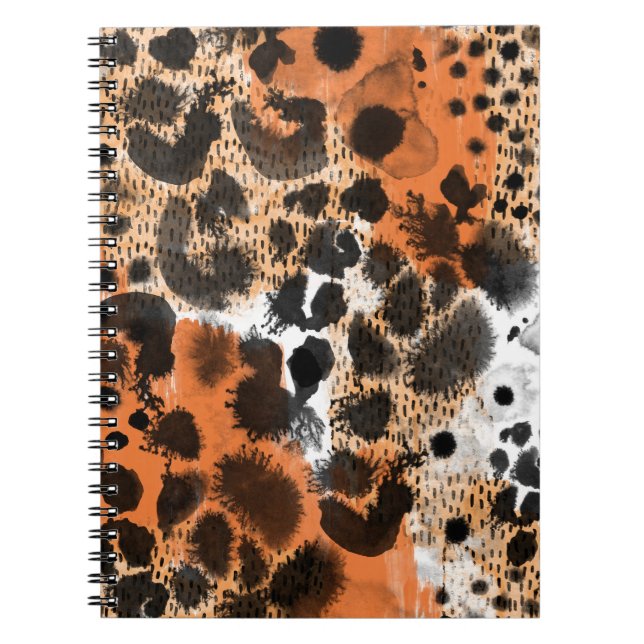 Carnet Peau animale : motif léopard créatif. (Devant)