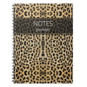Carnet Peau léopard Imprimer le nom du Motif Personnalisé