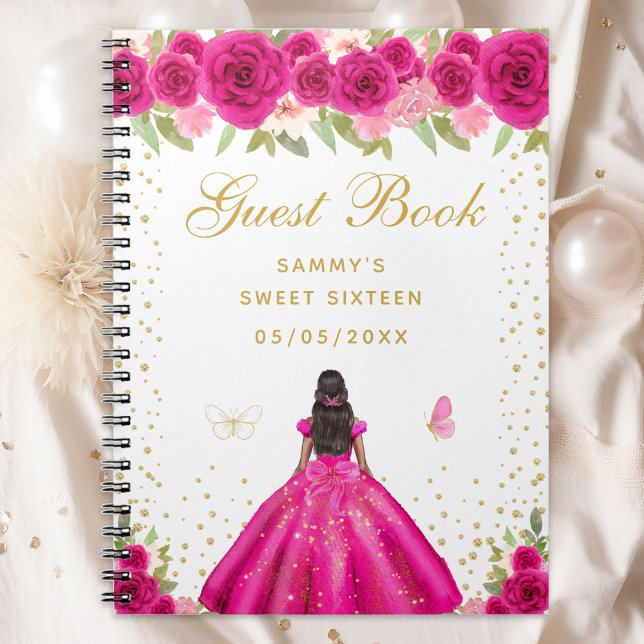 Carnet Peau noire rose chaude princesse Sweet sixteen (Créateur téléchargé)