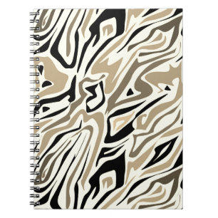 Carnet Peau zèbre abstrait sans couture cuir moderne noir