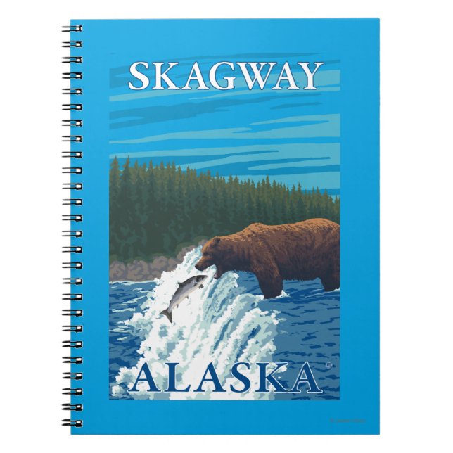 Carnet Pêche à l'ours dans la rivière - Skagway, Alaska (Devant)