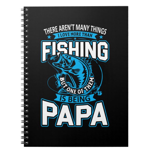 Carnet Pêche Art Papa aime plus que la pêche (Devant)