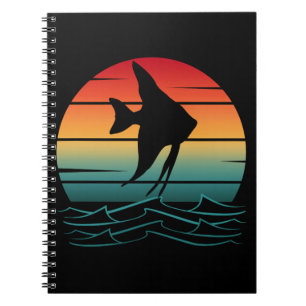Carnet Pêche au coucher du soleil Poisson vintage