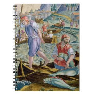 Carnet Pêche avec des filets et des tridents dans la bai