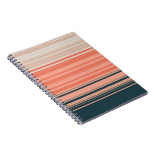 Carnet Pêche légère, corail et motif rayé orange