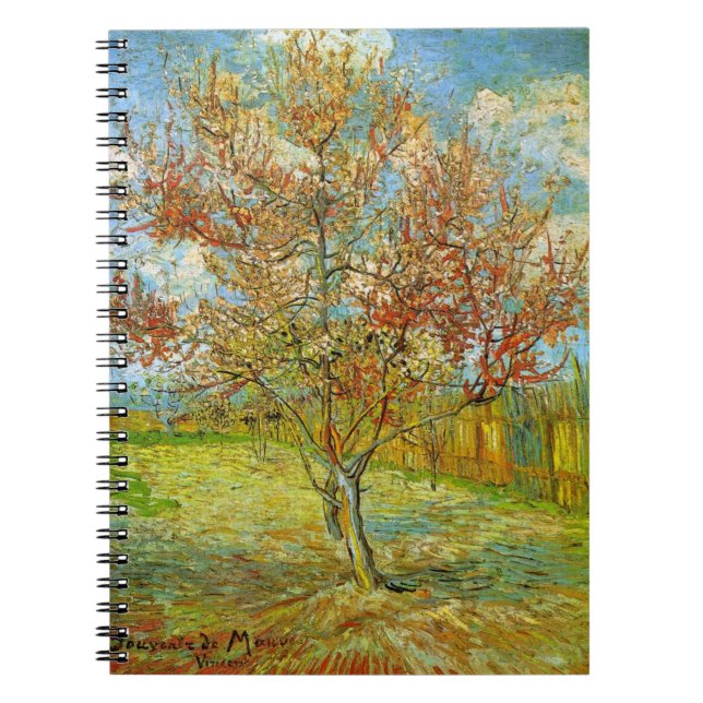 Carnet Pêcher rose en fleurs de Vincent van Gogh (Devant)