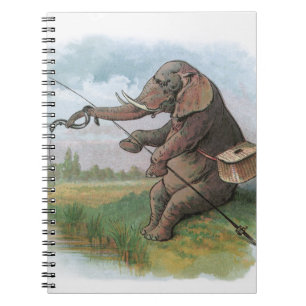 Carnet Pêcheur d'éléphant pêche Illustration