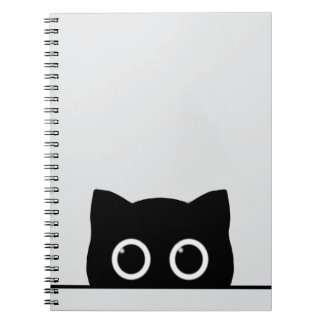 Carnet Peeking Black Cat Spiral Photo Notebook