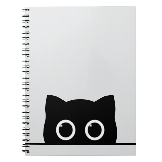 Carnet Peeking Black Cat Spiral Photo Notebook (Devant)