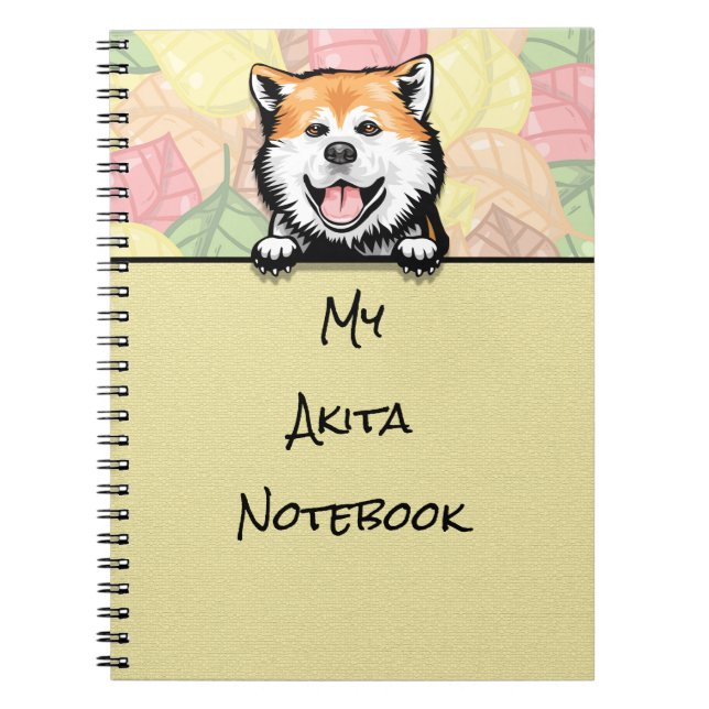 Carnet Peeking Cute Akita (Devant)