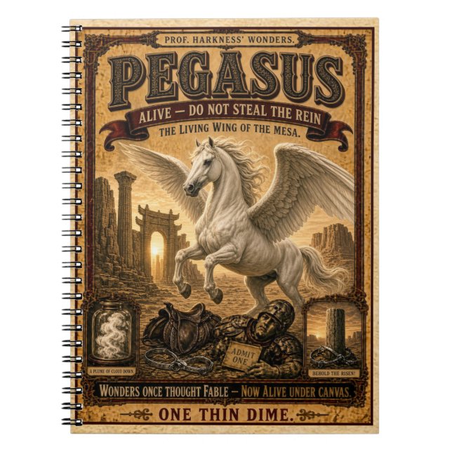 Carnet Pégase, Monstre de Cirque Vintage (Devant)