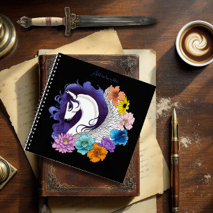 Carnet Pegasus Noir Floral
