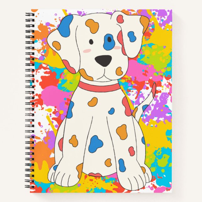 Carnet peinture à éclaboussure de chien (Devant)