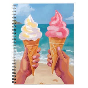Carnet Peinture à l'aquarelle de la plage de glace océani