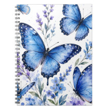 Peinture à l'aquarelle Papillons bleus