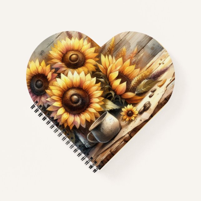 Carnet Peinture à l'aquarelle Tournesols (Devant)