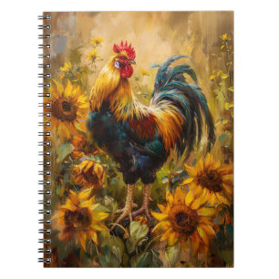 Carnet Peinture à l'huile de coq et de tournesol