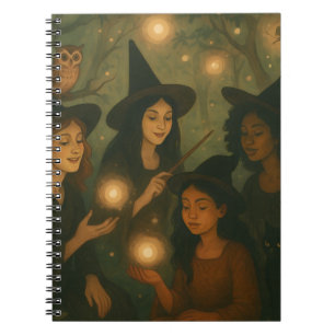 Carnet Peinture à l'huile d'Halloween de sorcières dans l