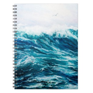 Carnet  peinture à l'huile montrant les vagues de l'océan