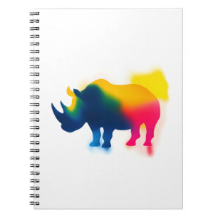 Carnet Peinture à Spray colorée Rhinoceros Silhouette