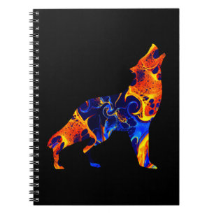 CARNET PEINTURE ABSTRAITE AU NÉON DE LOUP