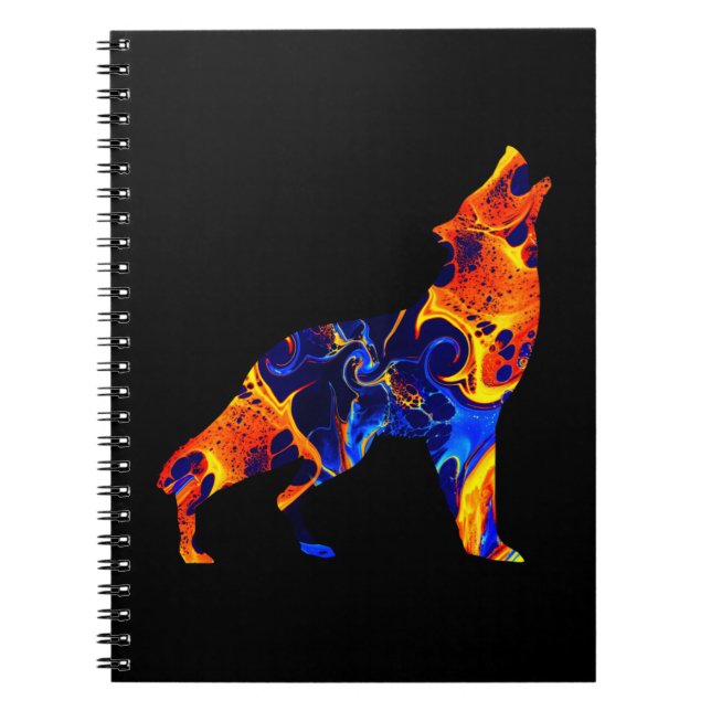 CARNET PEINTURE ABSTRAITE AU NÉON DE LOUP (Devant)