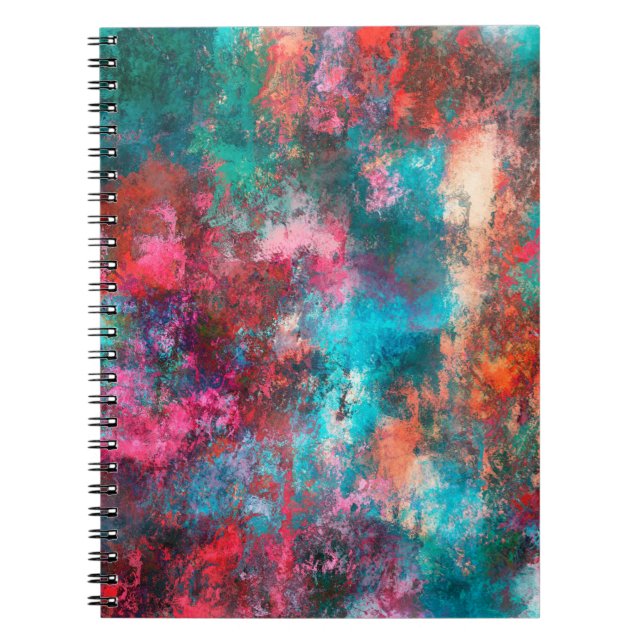 Carnet Peinture Abstraite. Brosses, taches de peinture. M (Devant)