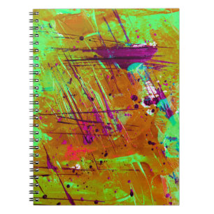 Carnet Peinture Abstraite couleur néon vert