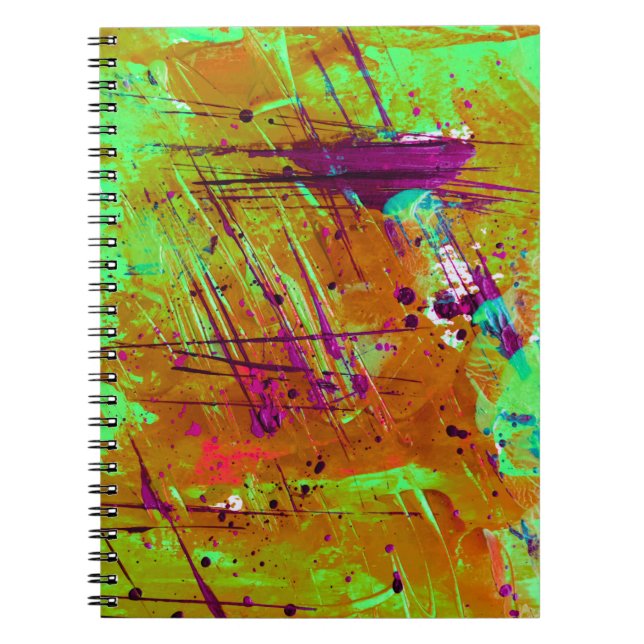 Carnet Peinture Abstraite couleur néon vert (Devant)