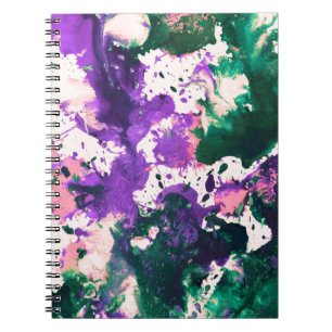 Carnet Peinture Abstraite couleur vert et pourpre