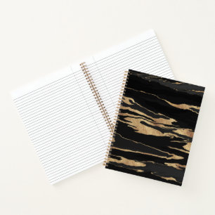 Carnet Peinture Abstraite Marbre Noir Or