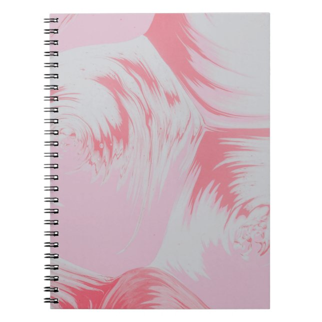 Carnet Peinture abstraite rose et blanche (Devant)