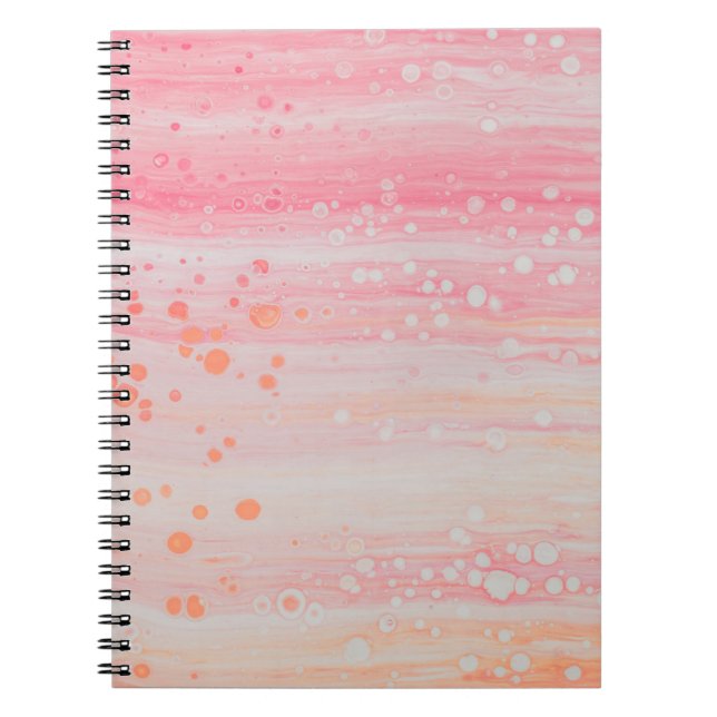Carnet Peinture abstraite rose et blanche (Devant)