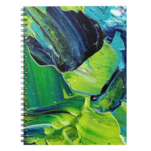 Carnet Peinture acrylique abstraite en bleu (Devant)
