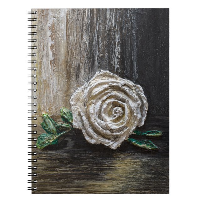 Carnet Peinture acrylique Rose Blanche  (Devant)