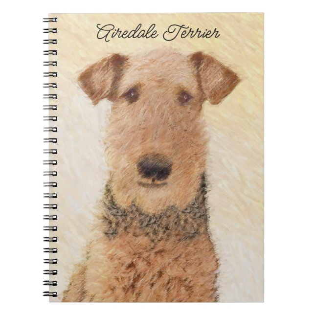 Carnet Peinture Airedale Terrier - Cute Original Art (Devant)