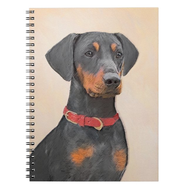 Carnet Peinture allemande Pinscher peinture art animal or (Devant)