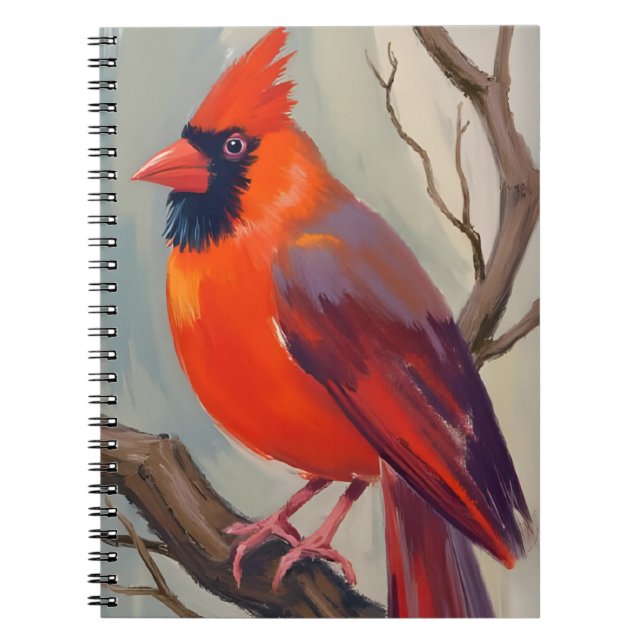 Carnet Peinture aquarelle Cardinal rouge (Devant)