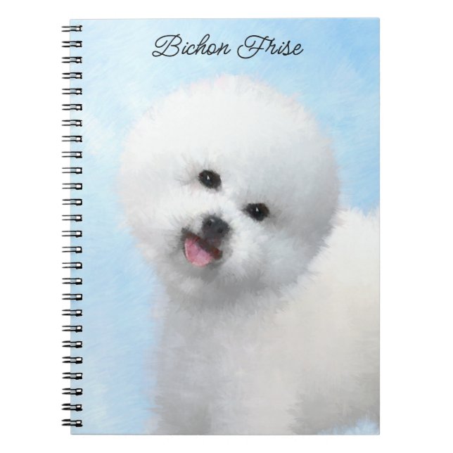 Carnet Peinture Bichon Frise - Cute Original Chien Art (Devant)