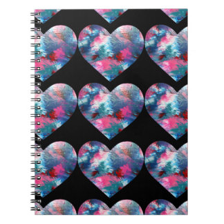 Carnet Peinture cardiaque multicolore sur bois