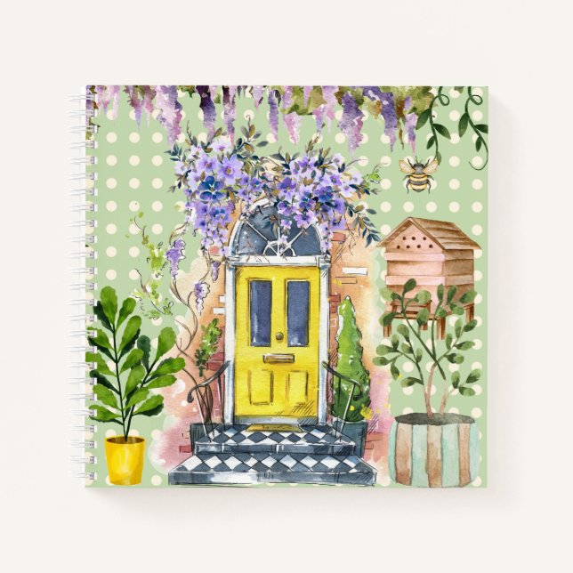 Carnet Peinture d'aquarelle Pois Green Garden Sketch (Devant)